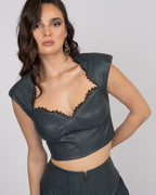 Faux Python Cropped Top
