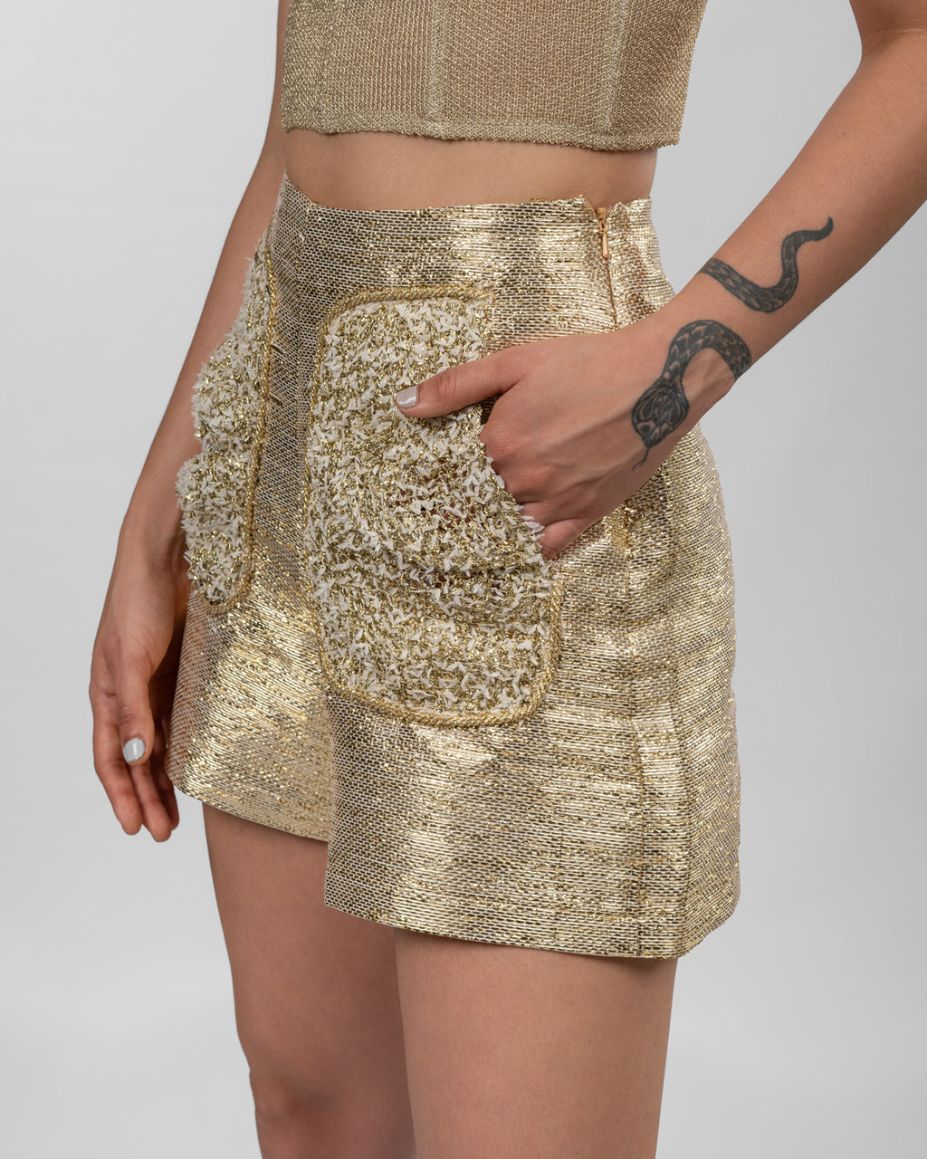 Gold Corset & Shorts Set