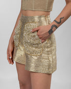 Gold Corset & Shorts Set