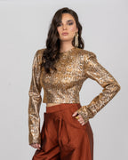 Copper Wide-Leg Trousers
