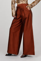 Copper Wide-Leg Trousers
