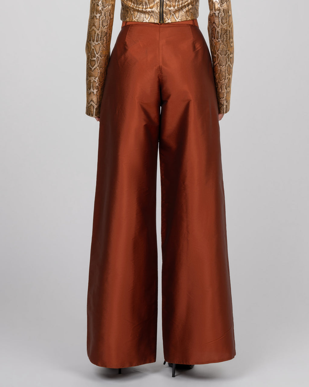 Copper Wide-Leg Trousers