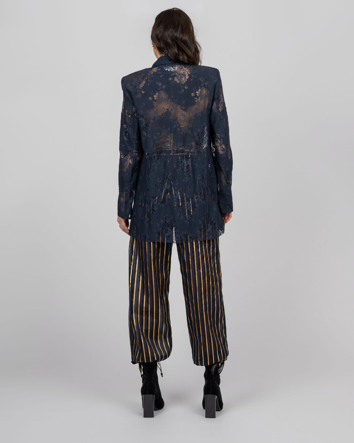 Navy Blue Lace Blazer