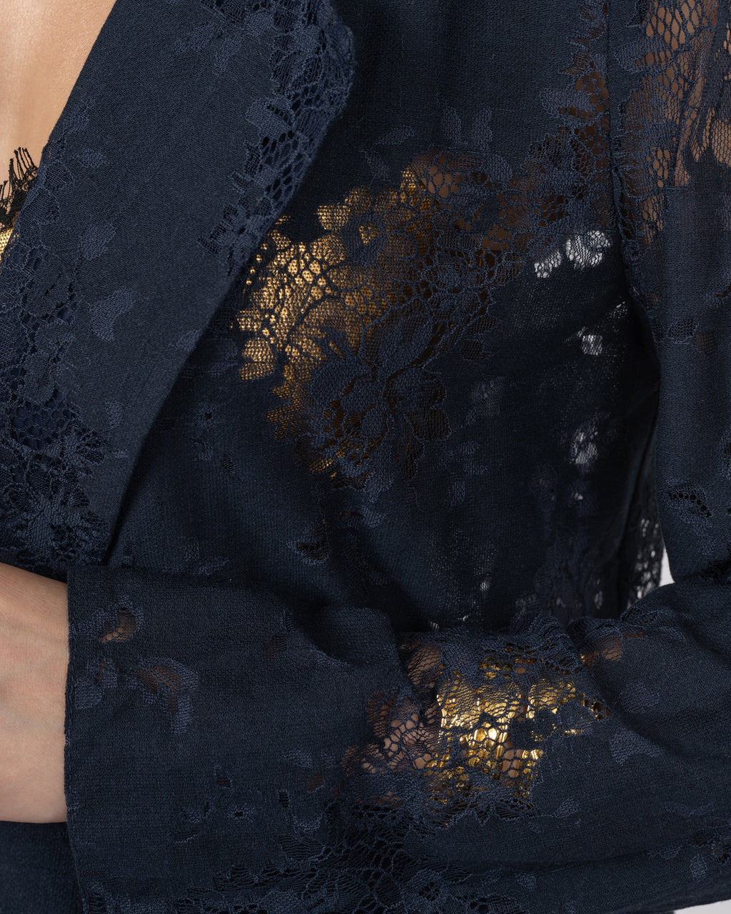 Navy Blue Lace Blazer
