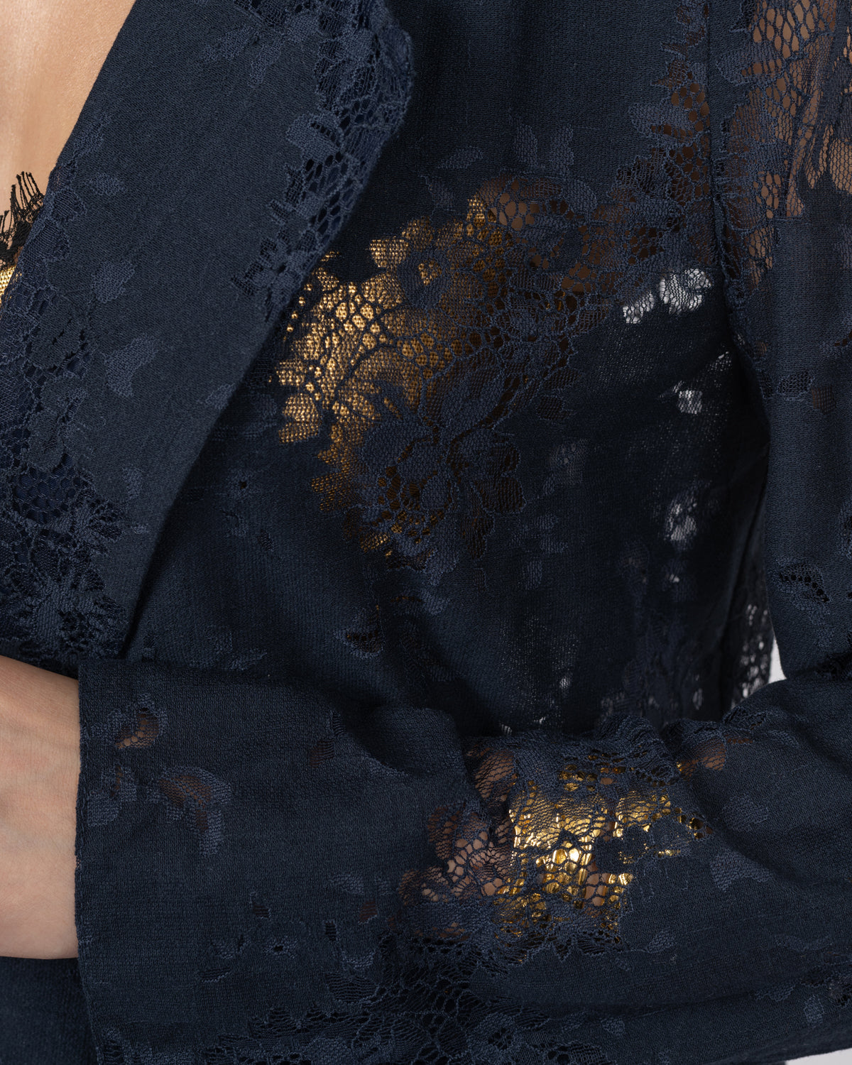 Navy Blue Lace Blazer