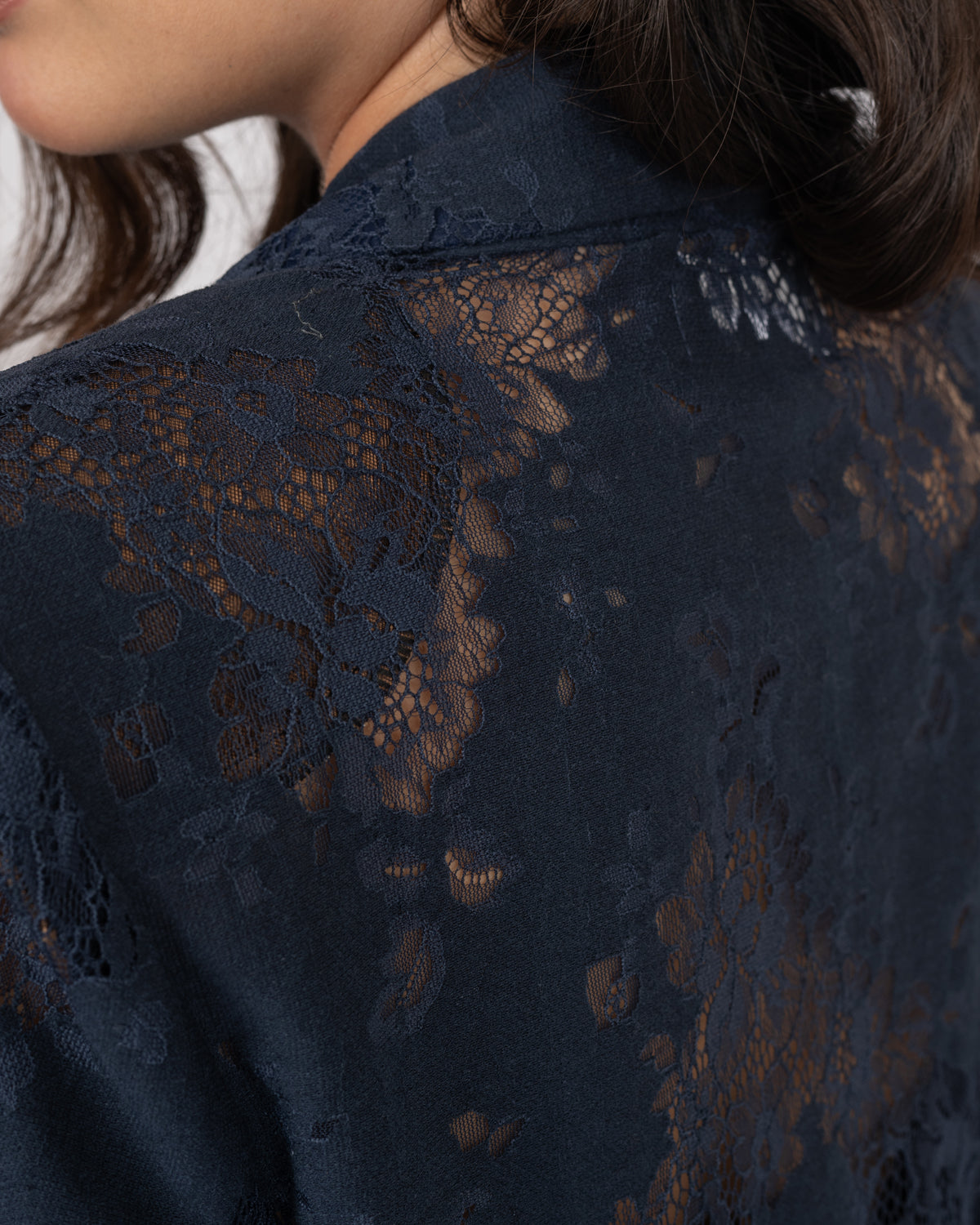 Navy Blue Lace Blazer