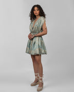 Printed Italian Organza Balloon Dress
