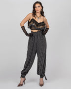 Leopard Ruffle Tulle Crop Top