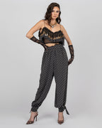 Leopard Ruffle Tulle Crop Top