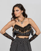 Leopard Ruffle Tulle Crop Top