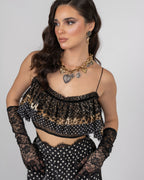Leopard Ruffle Tulle Crop Top