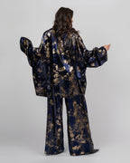 Silk Velvet Wide-Leg Trousers
