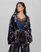 Silk Camisole Top - Navy Blue