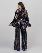 Silk Velvet Wide-Leg Trousers