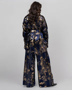 Silk Velvet Wide-Leg Trousers