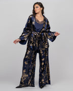 Silk Velvet Wide-Leg Trousers