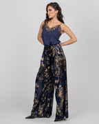 Silk Camisole Top - Navy Blue