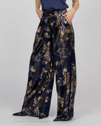 Silk Velvet Wide-Leg Trousers