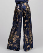 Silk Velvet Wide-Leg Trousers