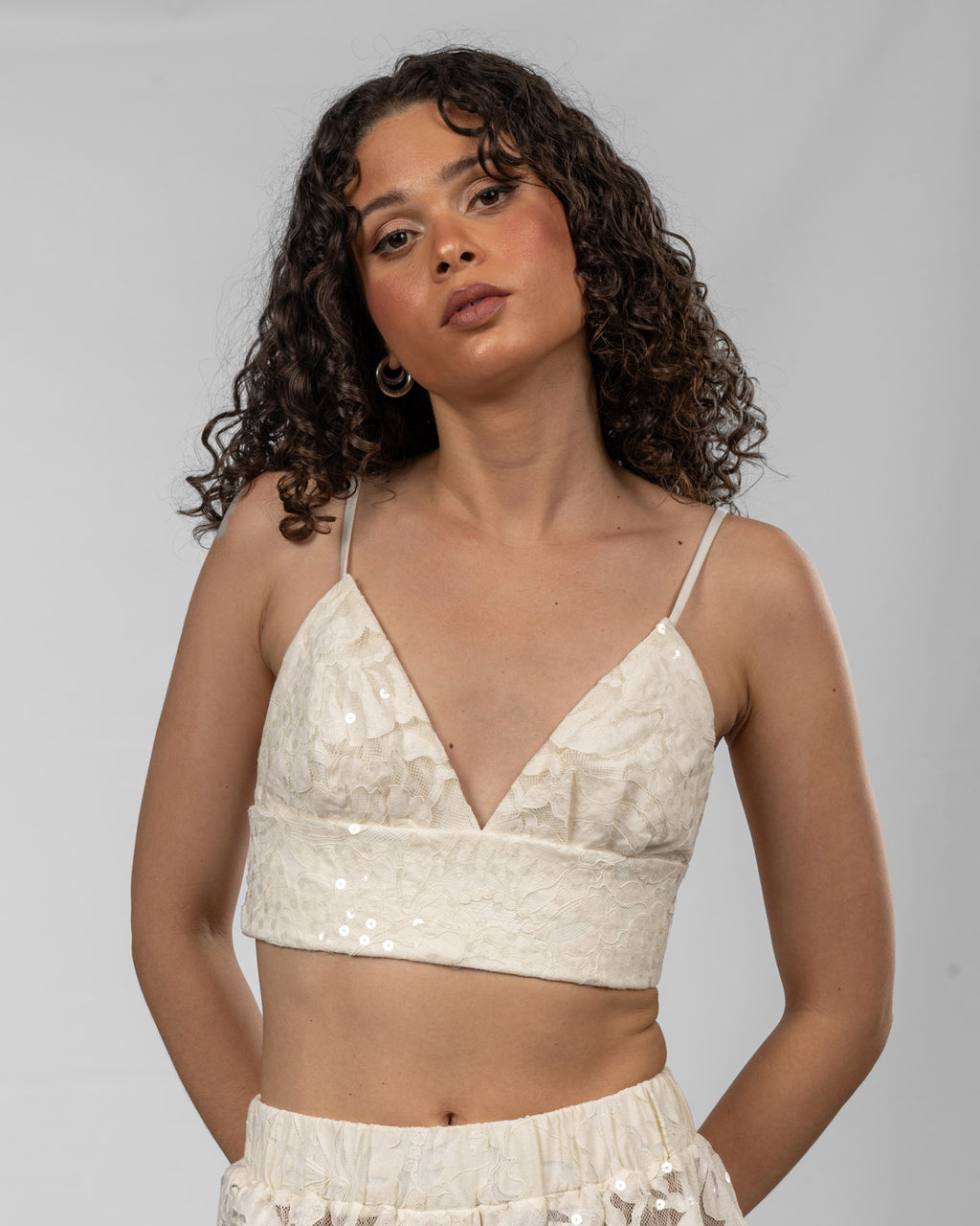 White Sequin Bralette