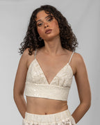 White Sequin Bralette