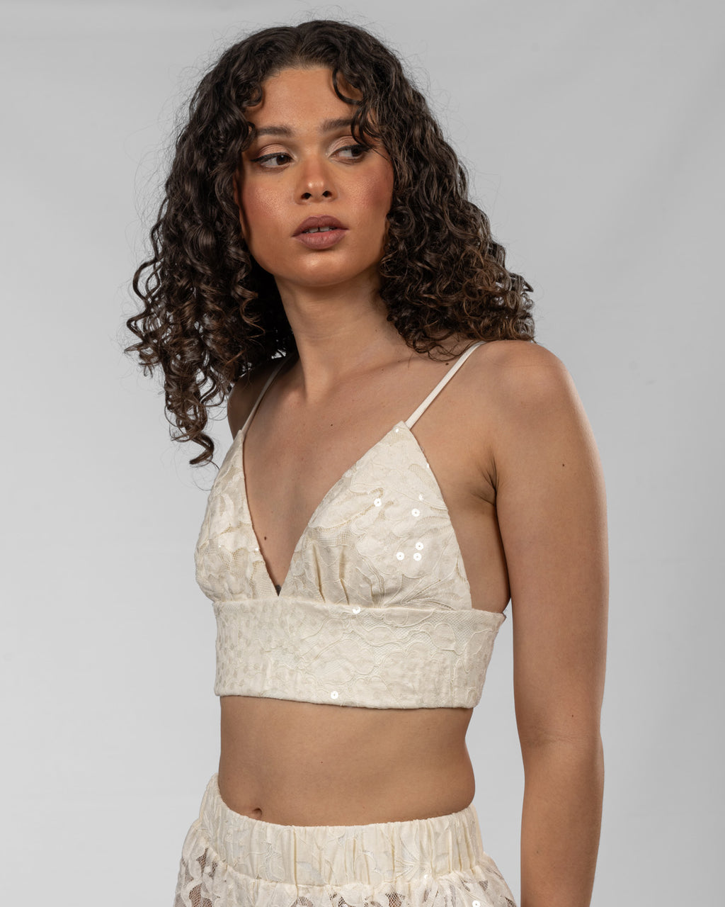 White Sequin Bralette