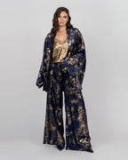 Silk Velvet Wide-Leg Trousers