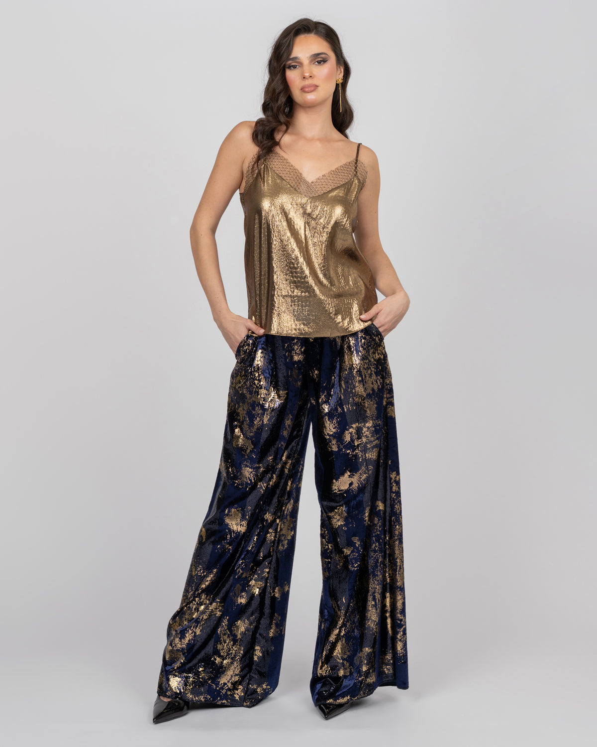 Silk Camisole Top - Gold