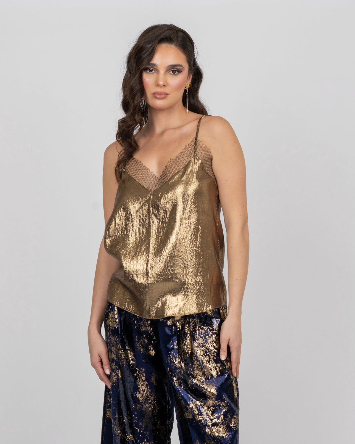 Silk Camisole Top - Gold