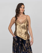 Silk Camisole Top - Gold