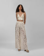 Italian guipure lace trousers