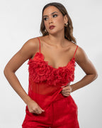 Ruffled Red Top