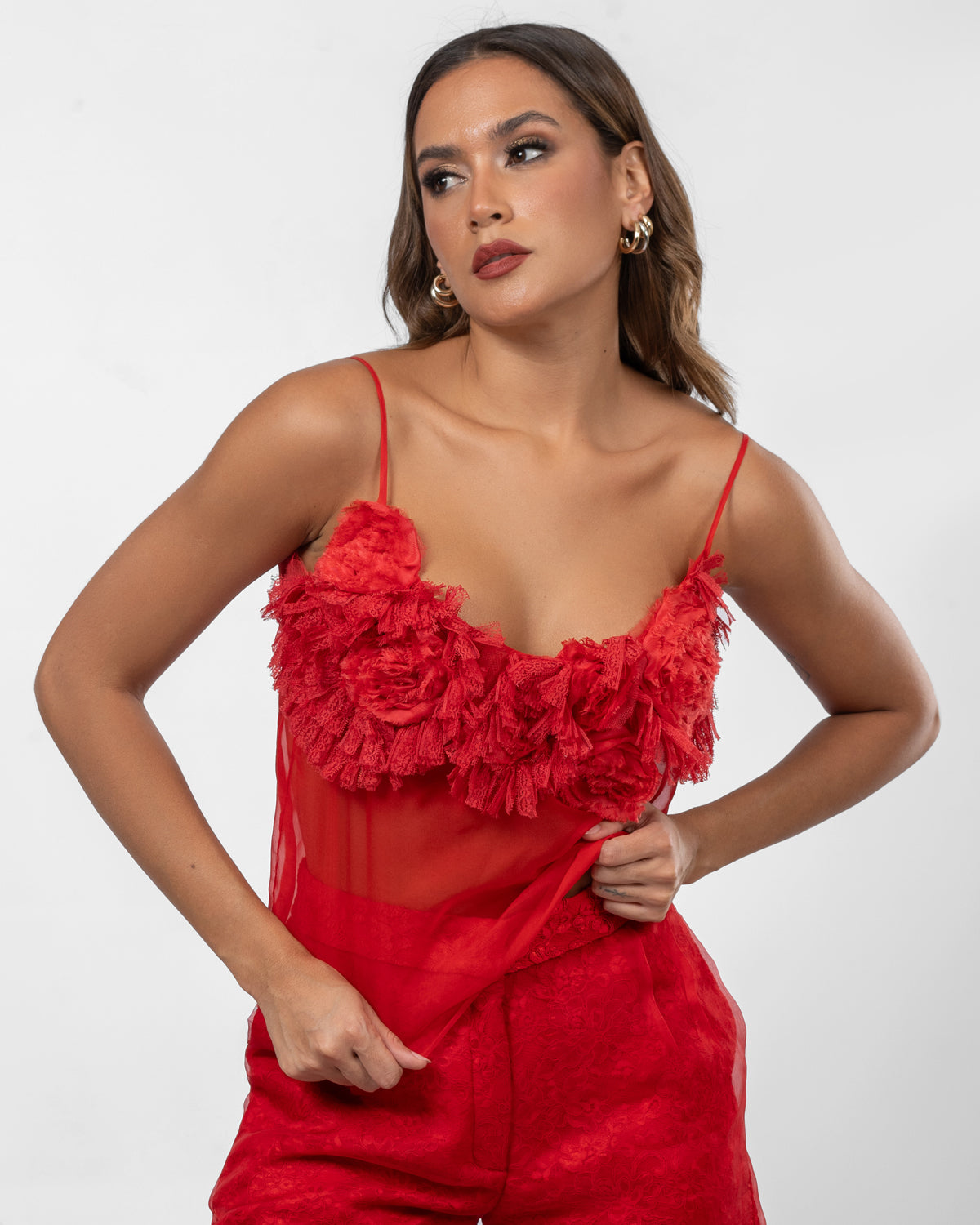 Ruffled Red Top