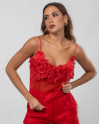 Ruffled Red Top