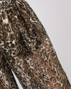 French leopard lace balloon trousers in gold tones