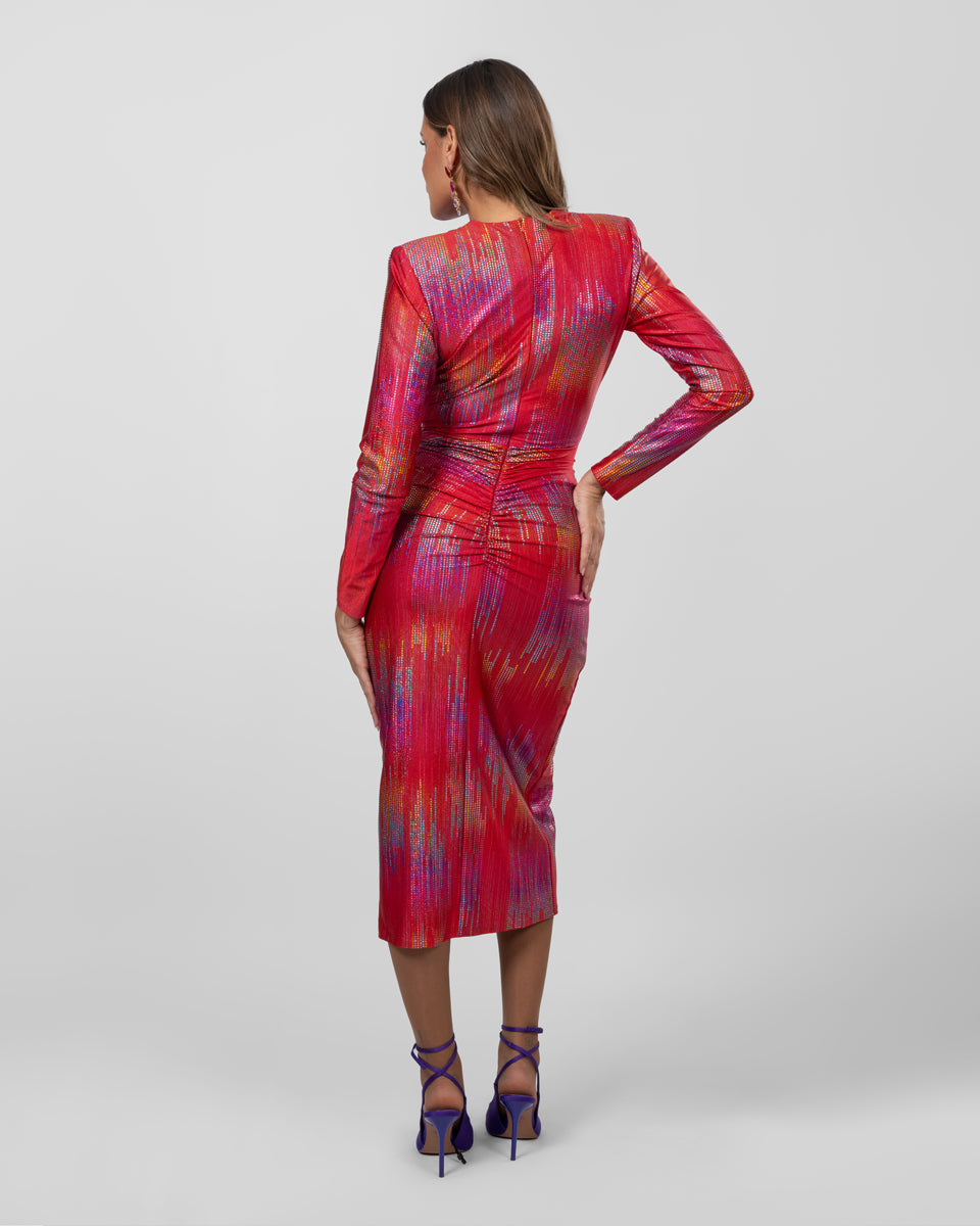 Multicolored midi dress