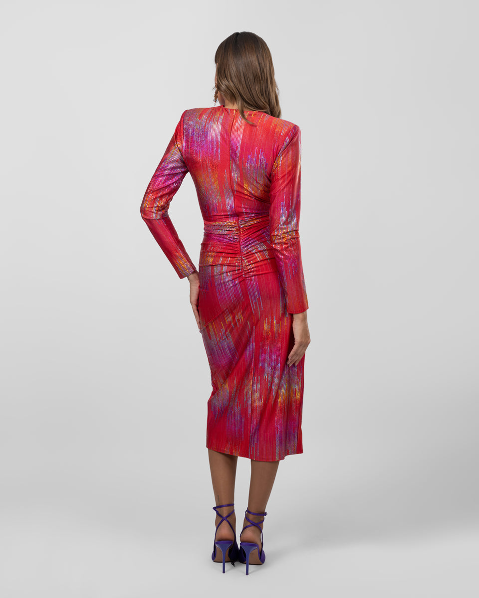 Multicolored midi dress