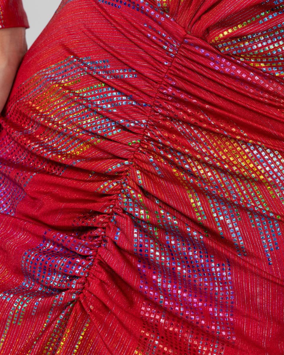 Multicolored midi dress