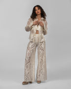 Italian guipure lace trousers