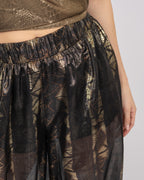 Sheer black silk balloon trousers