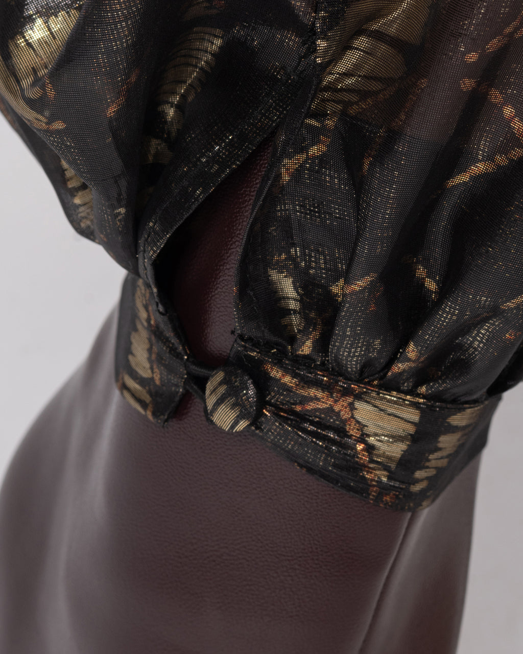 Sheer black silk balloon trousers