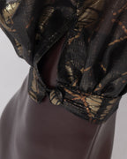 Sheer black silk balloon trousers