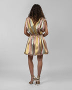 Pastel brocade short balloon dress