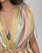 Pastel brocade short balloon dress