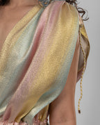 Pastel brocade short balloon dress