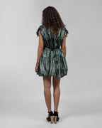 Printed Italian Organza Short Balloon Dress