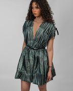 Printed Italian Organza Short Balloon Dress