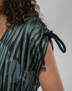 Printed Italian Organza Short Balloon Dress