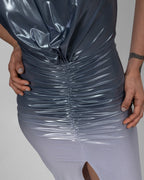 Metallic lycra degradé midi dress