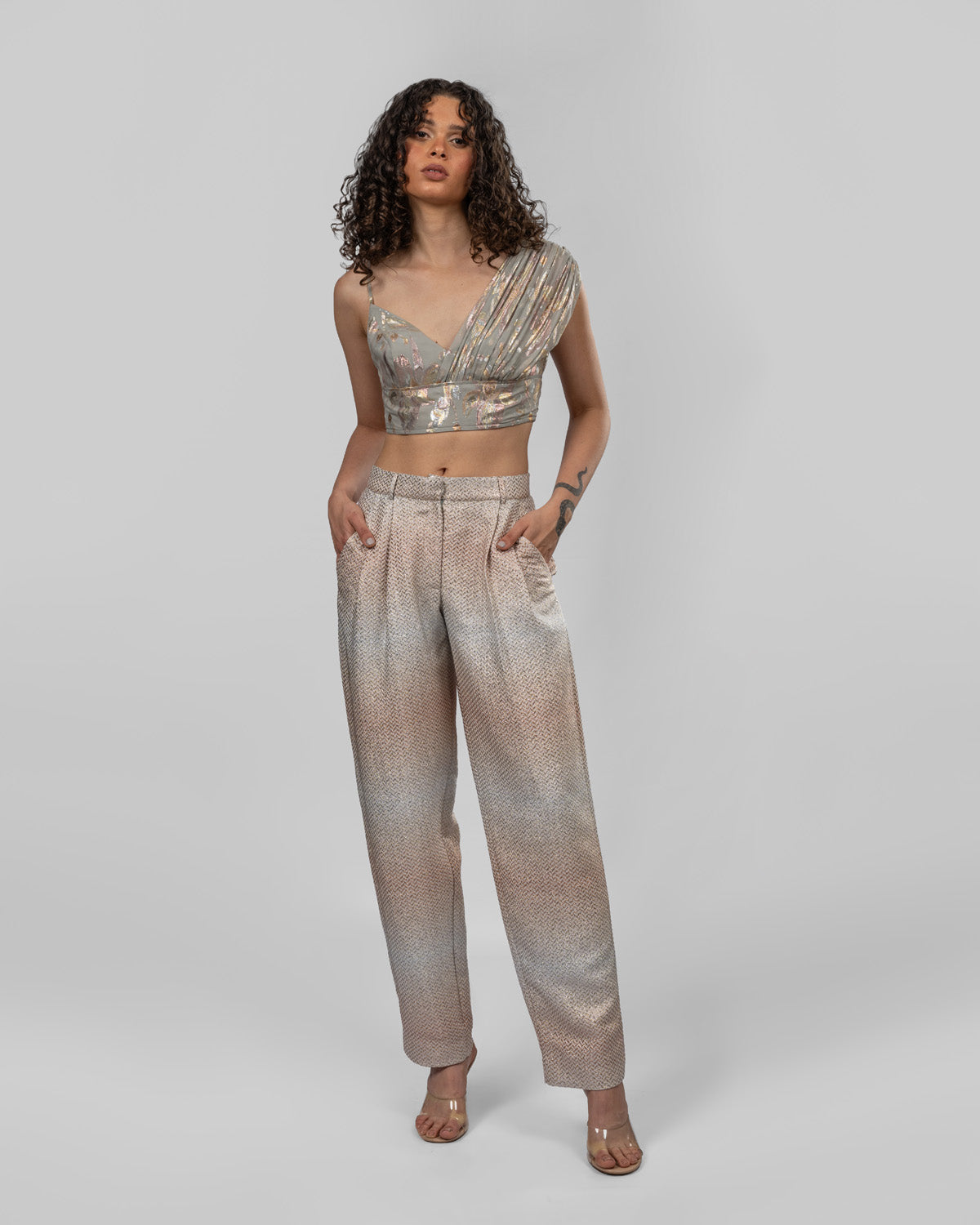 Silk brocade trousers